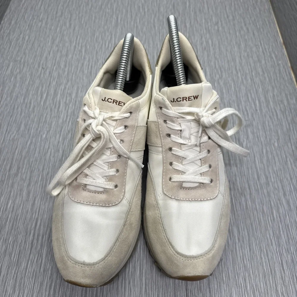 J Crew Trainers Womens 7.5 Beige‎ Retro Sneakers Minimalist Neutral